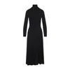 Alaïa Heart Cutout Turtleneck Long-sleeve Maxi Dress In Black