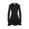 Alaïa Ruffle Mini Dress In Black