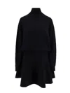 Alaïa Dolman Long Sleeve Turtleneck Sweater Dress In Black