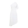 Alaïa White Asymmetrical Knit Dress In White
