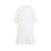 Alaïa Womens Ruffled Short-sleeves Cotton Mini Dress Blanc In White