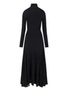 Alaïa Heart Cutout Turtleneck Long-sleeve Maxi Dress In Black