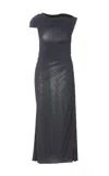 Alaïa Draped Asymmetrical Knee Length Dress In Black