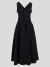 Alaïa Flared Cotton-poplin Midi Dress In Black