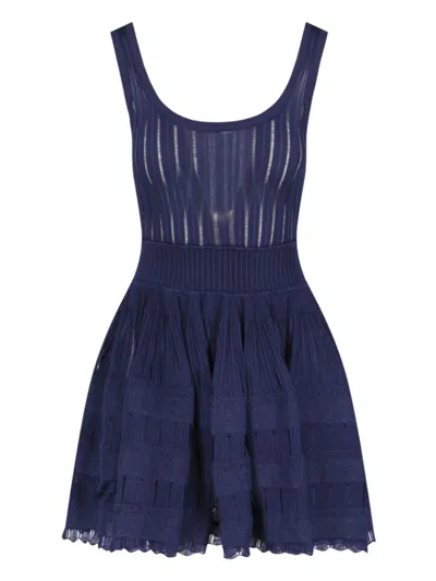 Alaïa Crinoline Mini Dress In Blue