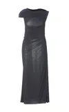 Alaïa Draped Asymmetrical Knee Length Dress In Grey