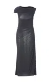 Alaïa Draped Asymmetrical Knee Length Dress In Grey