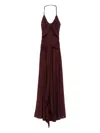 Alaïa Alaia Women Cross Dress Viscose Long Dress In Burgundy