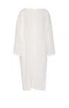 Alaïa Sheer Boat Neck Kaftan Dress With Splits In White