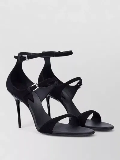 Alaïa Alaia The Drop Goatskin Open-toe Stiletto Sandals With Adjustable Ankle Strap In Black