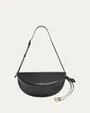 Alaïa East-west Curved Goatskin Leather Shoulder Bag In Black