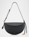 Alaïa East-west Curved Goatskin Leather Shoulder Bag In Black