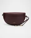 Alaïa East-west Goatskin Shoulder Bag In Burgundy