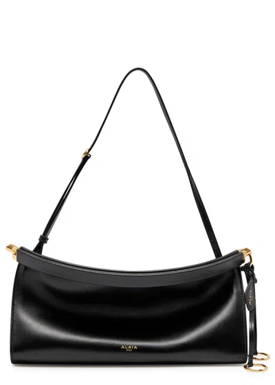 Alaïa East West Medium Leather Shoulder Bag In Black