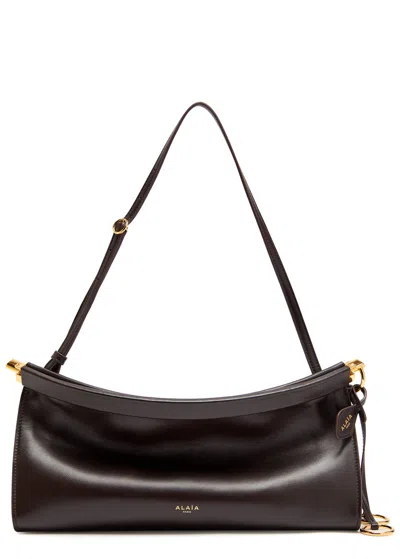 Alaïa East West Medium Leather Shoulder Bag In Brown