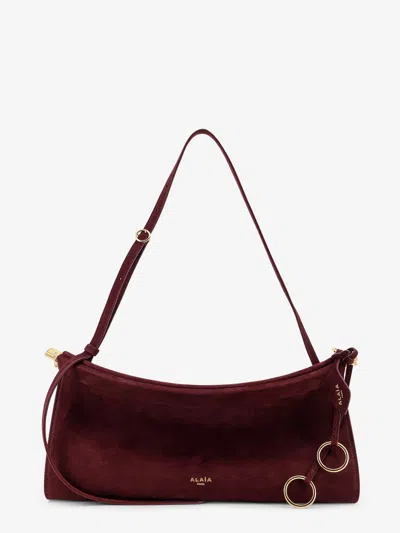 Alaïa East West Medium Suede Shoulder Bag