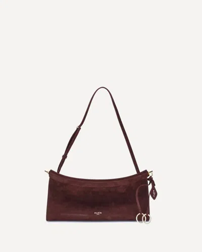 Alaïa East West Shoulder Bag In Burgundy