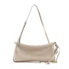 Alaïa East West Shoulder Bag In Grege Calf Leather In Neutral
