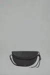 Alaïa East West Shoulder Bag Nubuck Calfskin In Gray