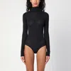 Alaïa Womens Alaia Second Skin Rhinestone Woven-blend Body In Black