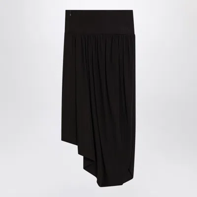 Alaïa Alaia Ebony Brown Fluid Jersey Mini Skirt In Black