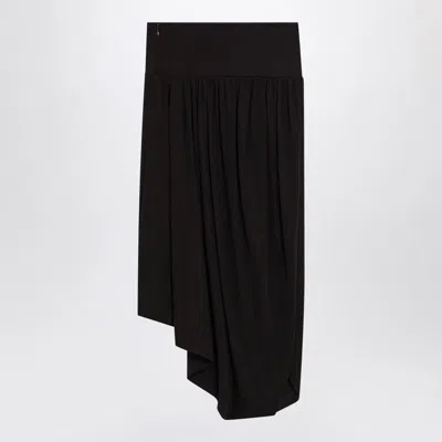 Alaïa Alaia Ebony Brown Fluid Jersey Skirt In Black