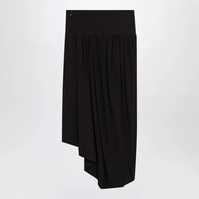 Alaïa Alaia Ebony Brown Fluid Jersey Skirt Women In Black
