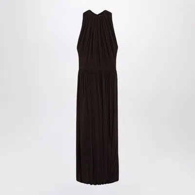 Alaïa Alaia Ebony Brown Twisted Jersey Dress In Black