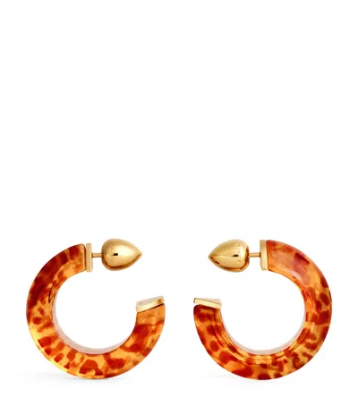Alaïa Edge Hoop Earrings In Brown