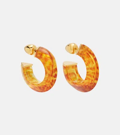Alaïa Edge Leopard-print Hoop Earrings In Orange