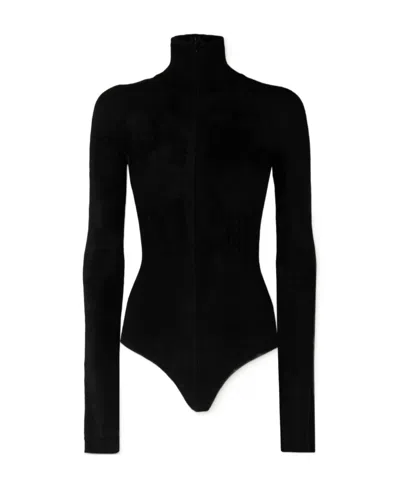 Alaïa Elastic High-collar Jumpsuit In Black