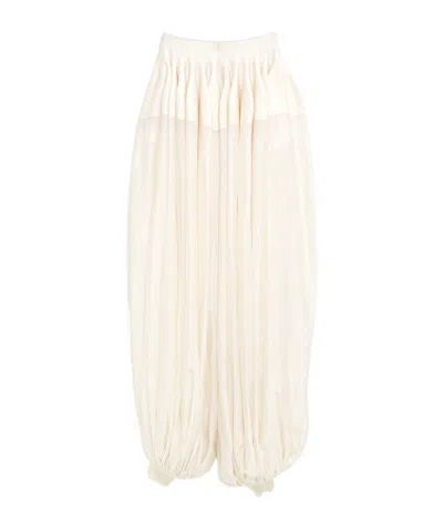 Alaïa Elastic Waist Casual Pants In White