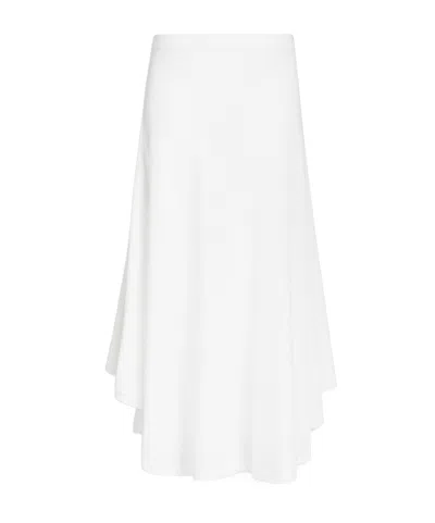Alaïa Elastic Waist Midi Skirt In White