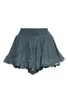 Alaïa Elastic Waist Shorts Skirt In Green