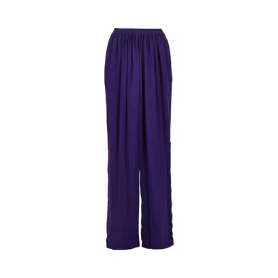 Alaïa Alaia Violet Straightleg Viscose Cady Trousers In Purple