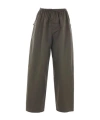 Alaïa Womens Olive Peplum Wide-leg Cotton-poplin Trousers In Green