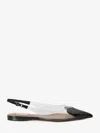 Alaïa Pointed Toe Slingback Sandals Transparent Panel In Black