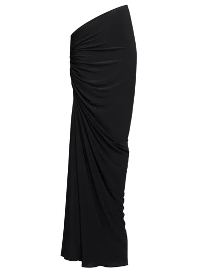 Alaïa Alaia Elegant Long Skirt With Side Draping And Gathered Detail In Black