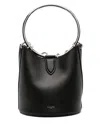 Alaïa Medium Leather Bucket Handbag With Unique Ring Detailing In Black