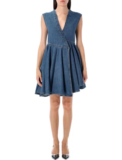 Alaïa Alaia Elegant Mini Dress For Women - Fw25 Collection In Blue