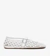 Alaïa Beaded Net Mary Jane Ballerina Flats In White