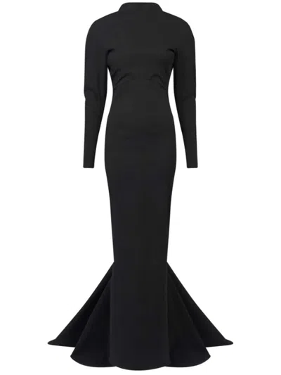 Alaïa Embellished Cut-out Detailed Maxi Dress In Black