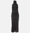 Alaïa Embellished Halterneck Midi Dress In Black