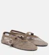 Alaïa Women Silver Round-toe Ballet Flats, 7.5 Luxury Ballet Flats For Women Darveys