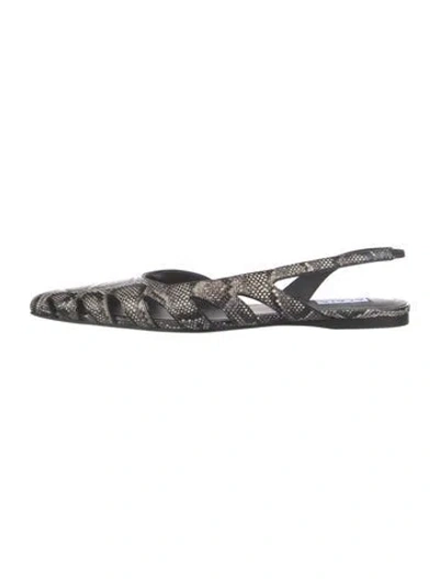 Pre-owned Alaïa Embossed Leather Animal Print Slingback Flats In Multi