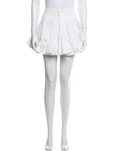 Pre-owned Alaïa Embroidered Accent Mini Skirt In White