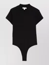Alaïa Logo-embroidered Bodysuit T-shirt In Black