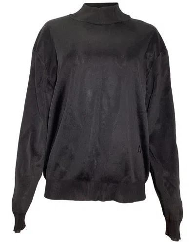 Pre-owned Alaïa Embroidered Logo Mock Neck Sweater