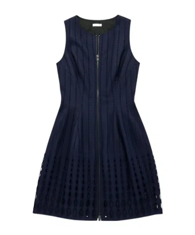 Alaïa Embroidered Zipper Dress In Blue