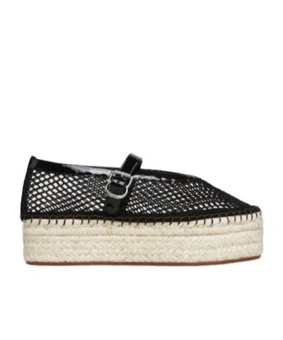 Alaïa Espadrilles In Fishnet And Patent Leather In Multi